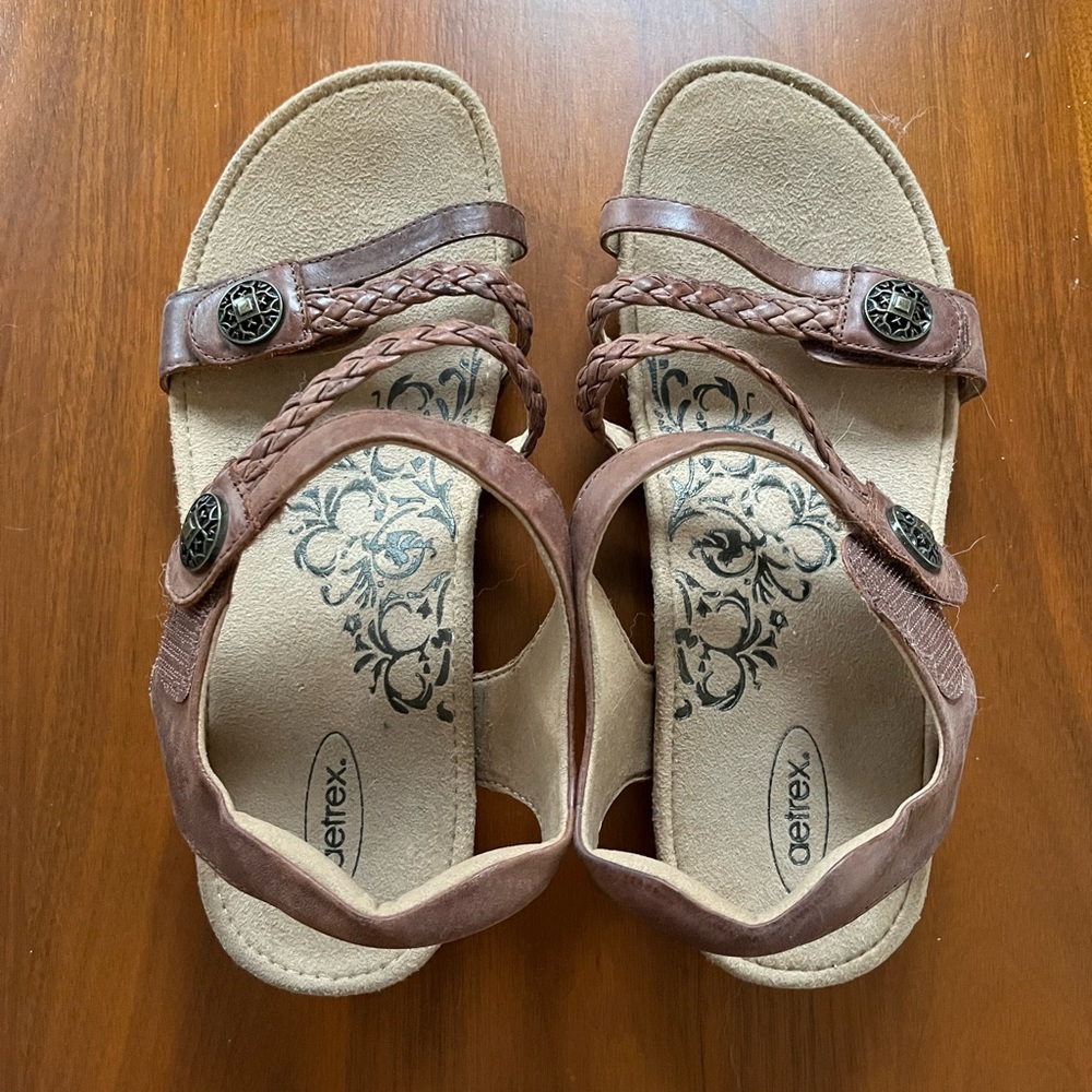 aetrex Leather Sandals